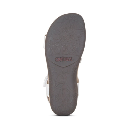 Jess Adjustable Quarter Strap Sandal - White