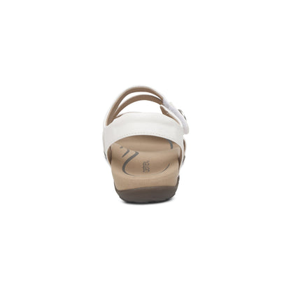 Jess Adjustable Quarter Strap Sandal - White