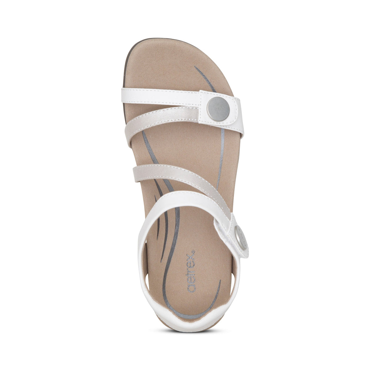 Jess Adjustable Quarter Strap Sandal - White