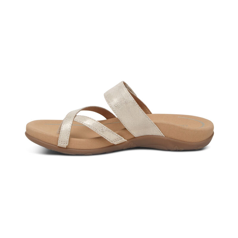 Izzy Adjustable Slide Sandal - Light Gold