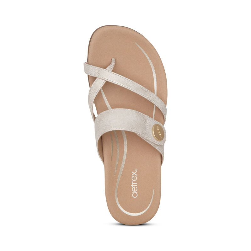 Izzy Adjustable Slide Sandal - Light Gold
