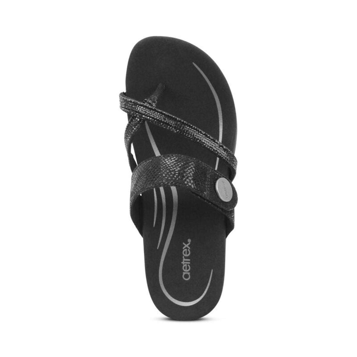 Izzy Adjustable Slide Sandal - Black Sparkle