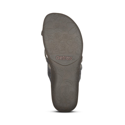 Izzy Adjustable Slide Sandal - Pewter Sparkle