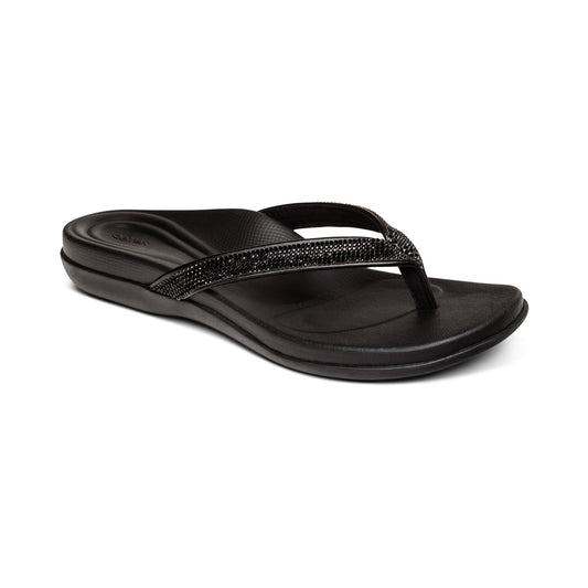 Eve Sparkly Thong Sandal - Black