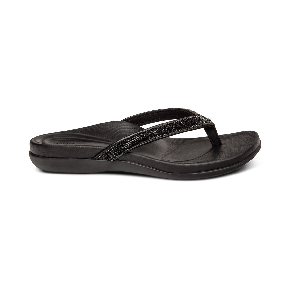 Eve Sparkly Thong Sandal - Black
