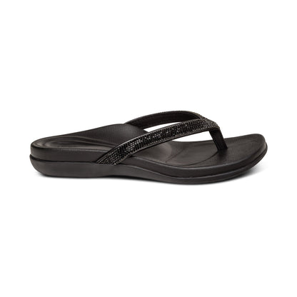 Eve Sparkly Thong Sandal - Black