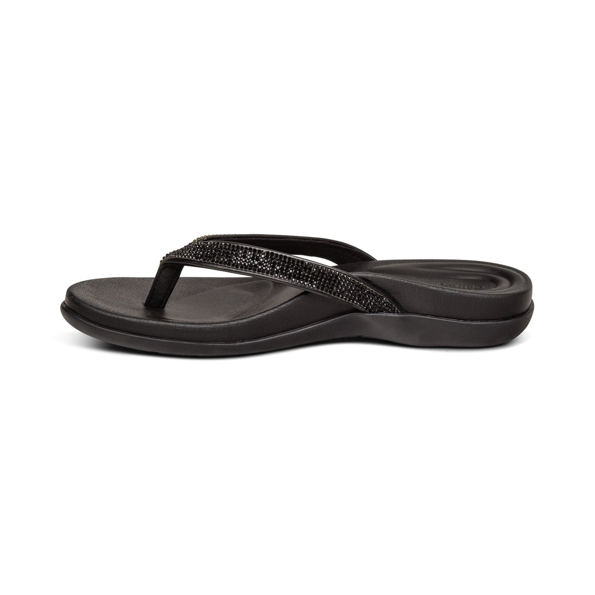 Eve Sparkly Thong Sandal - Black