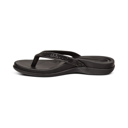 Eve Sparkly Thong Sandal - Black