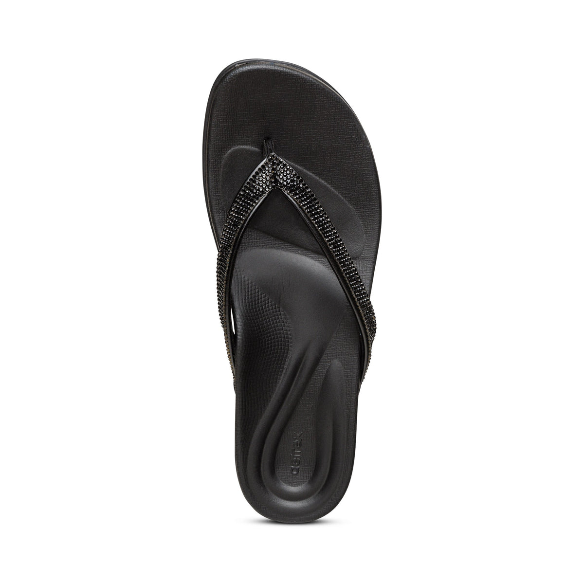 Eve Sparkly Thong Sandal - Black