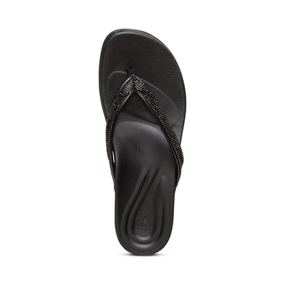 Eve Sparkly Thong Sandal - Black