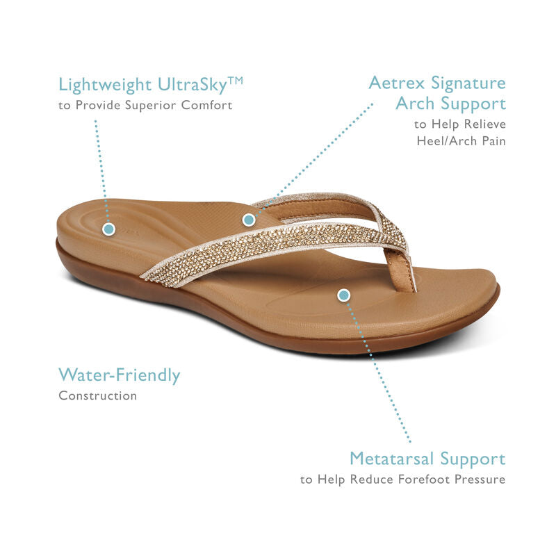 Eve Sparkly Thong Sandal - Black