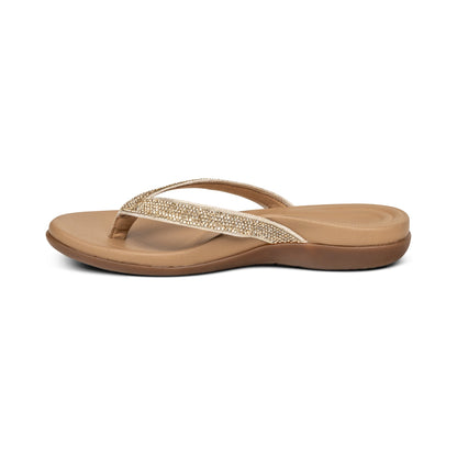 Eve Sparkly Thong Sandal - Gold