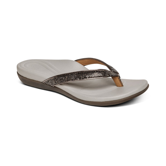Eve Sparkly Thong Sandal - Pewter