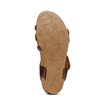 Avril Quarter Strap Wedge - Walnut