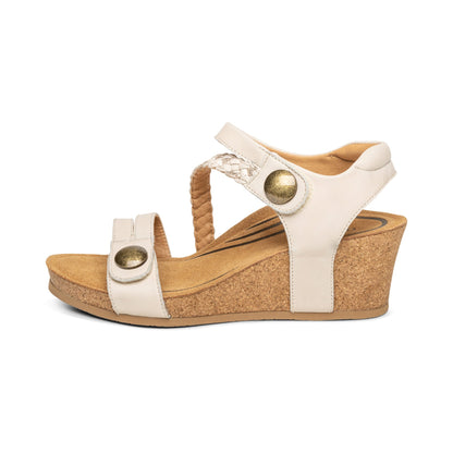Avril Quarter Strap Wedge - White