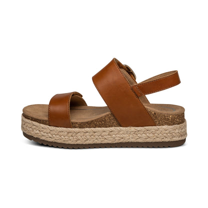 Vania Arch Support Platform Sandal - Cognac