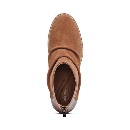 Kara Ankle Wedge Boot - Cognac