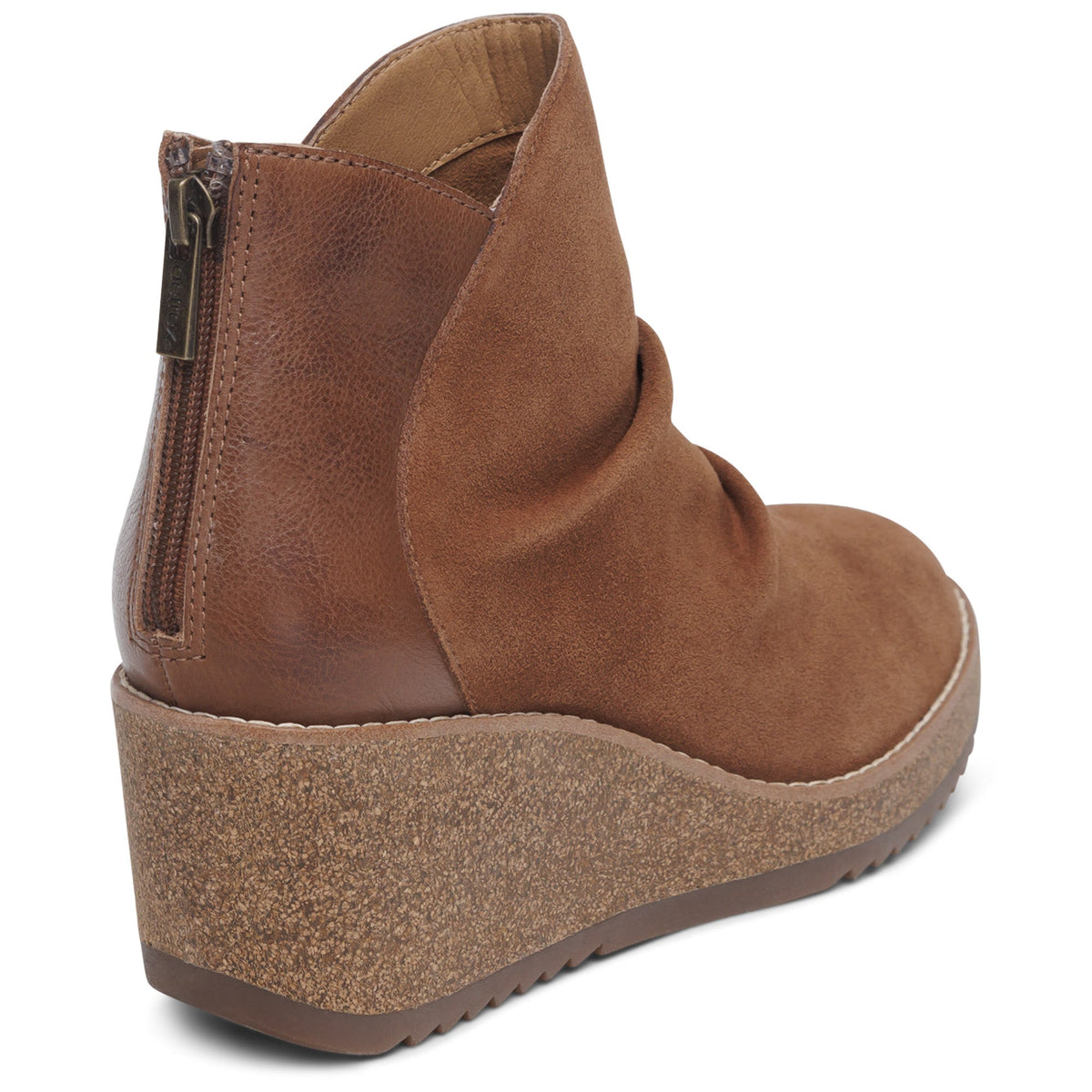 Kara Ankle Wedge Boot - Cognac