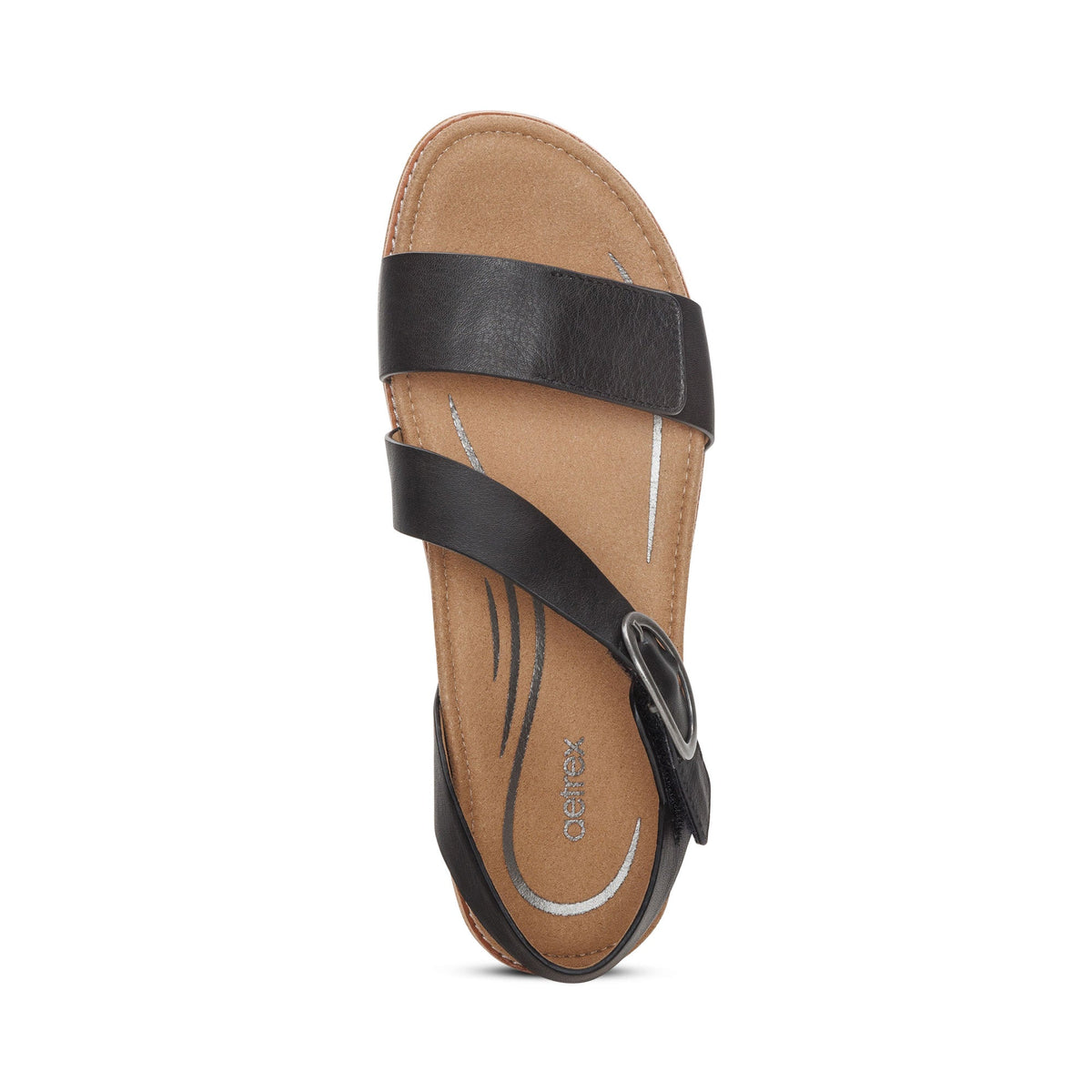 Tamara Asymmetrical Quarter Strap Sandal - Black