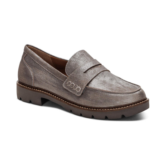Collette Arch Support Loafer - Brushed Silver