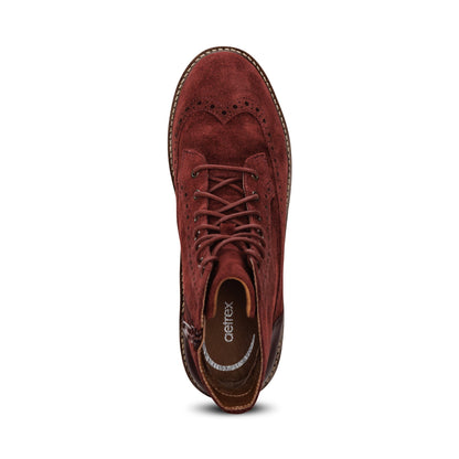 Margot Lace-Up Boot - Dark Red