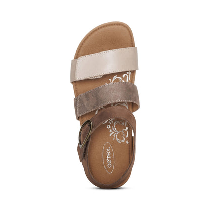Lilly Adjustable Quarter Strap Sandal - Taupe