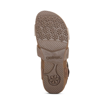 Lilly Adjustable Quarter Strap Sandal - Taupe