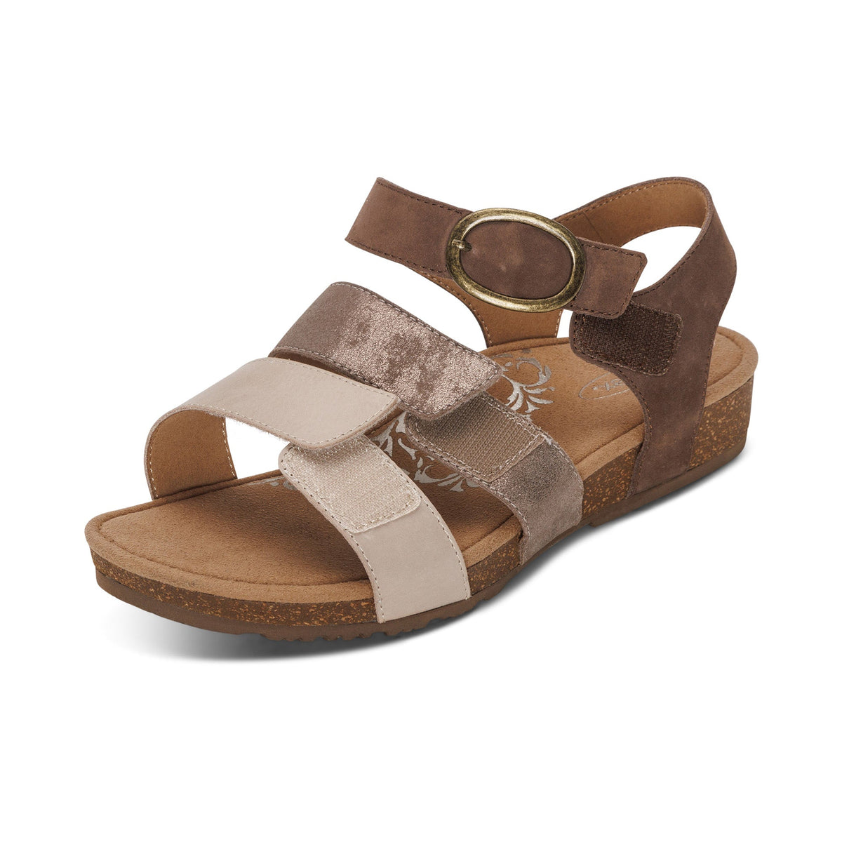 Lilly Adjustable Quarter Strap Sandal - Taupe