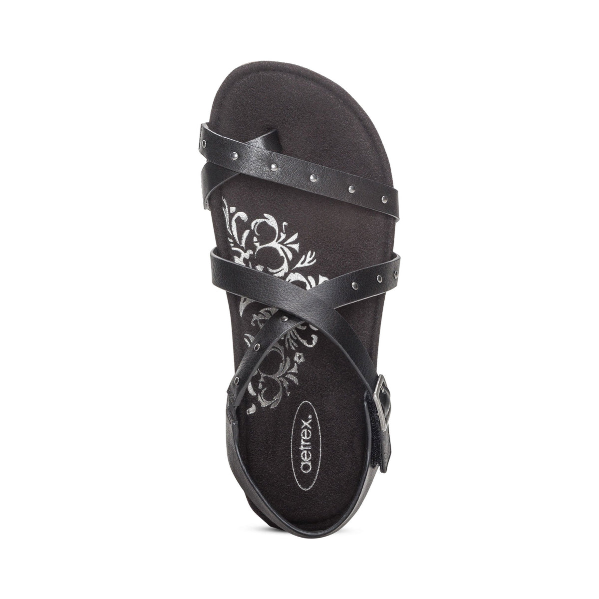 Lauren Quarter Strap Sandal - Black