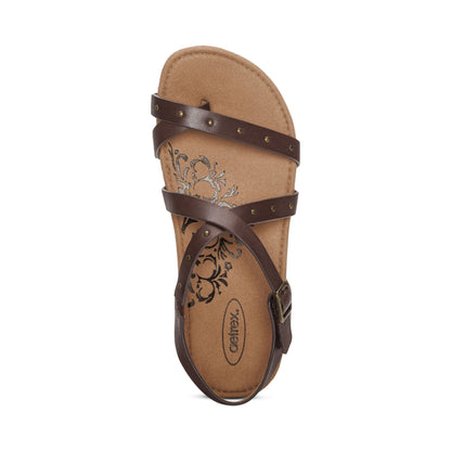 Lauren Quarter Strap Sandal - Coffee