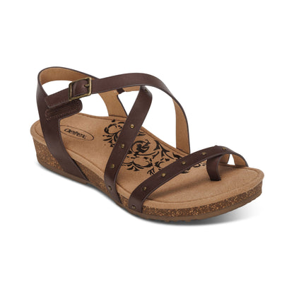 Lauren Quarter Strap Sandal - Coffee