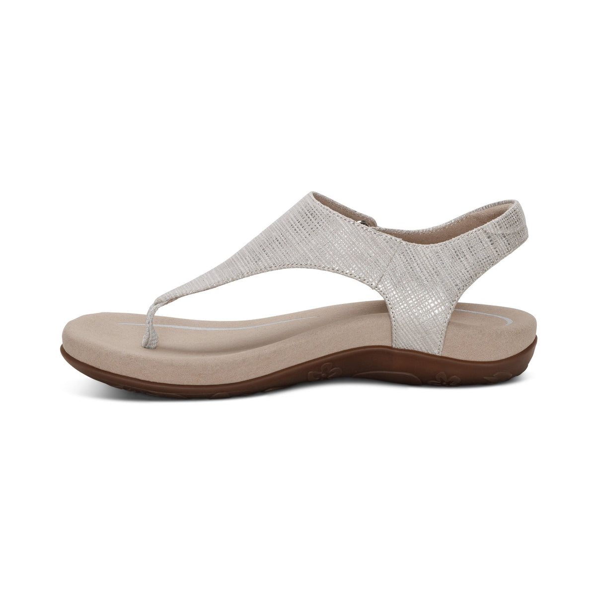 Ellie Adjustable Quarter Strap Thong Sandal - Grey