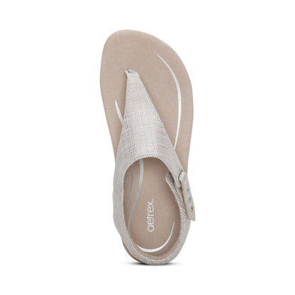 Ellie Adjustable Quarter Strap Thong Sandal - Grey