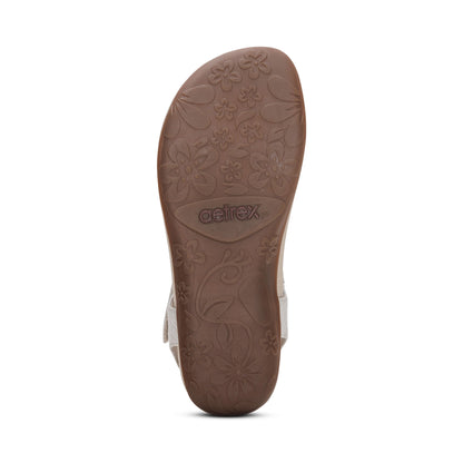 Ellie Adjustable Quarter Strap Thong Sandal - Grey