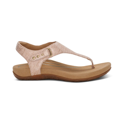Ellie Adjustable Quarter Strap Thong Sandal - Blush