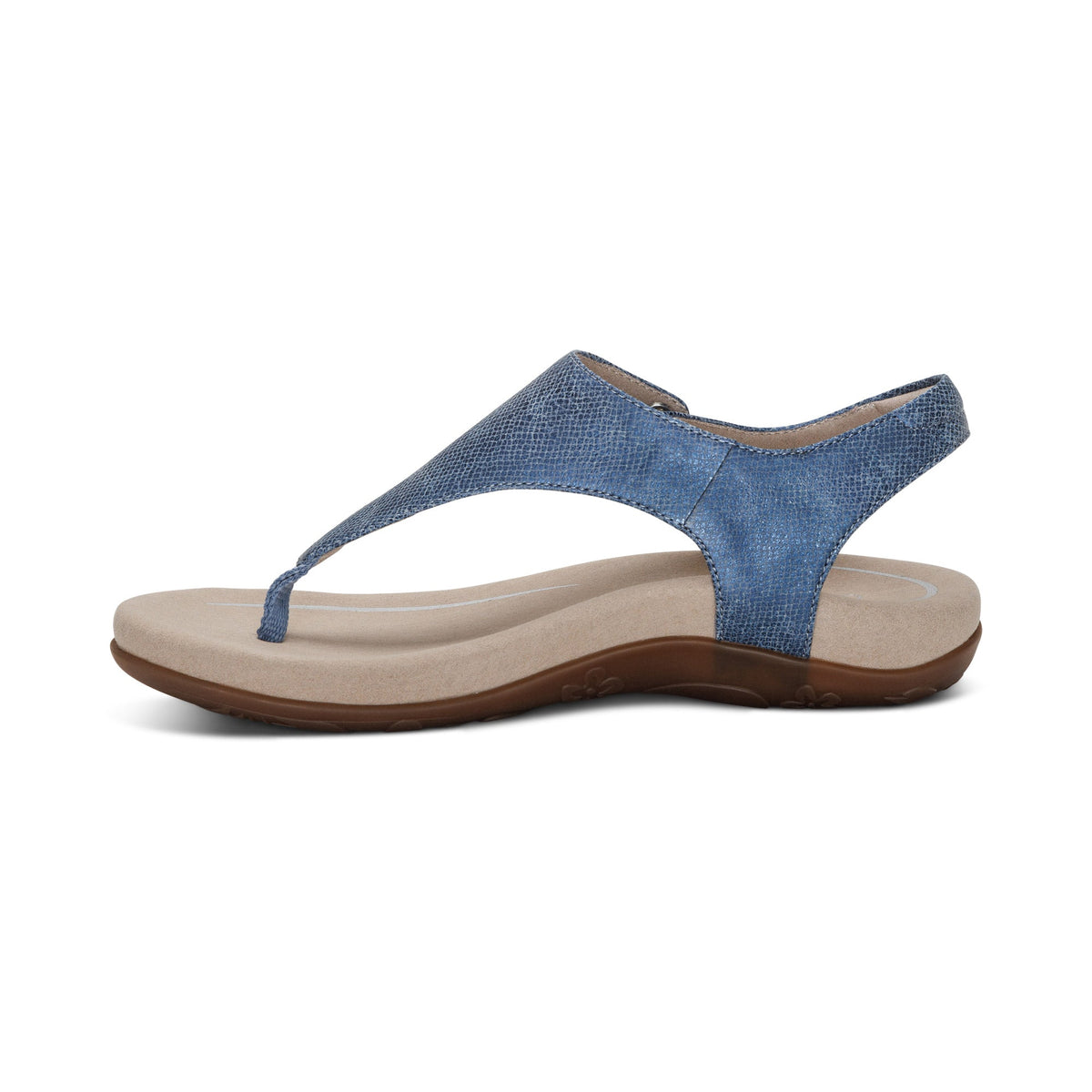 Ellie Adjustable Quarter Strap Thong Sandal - Navy