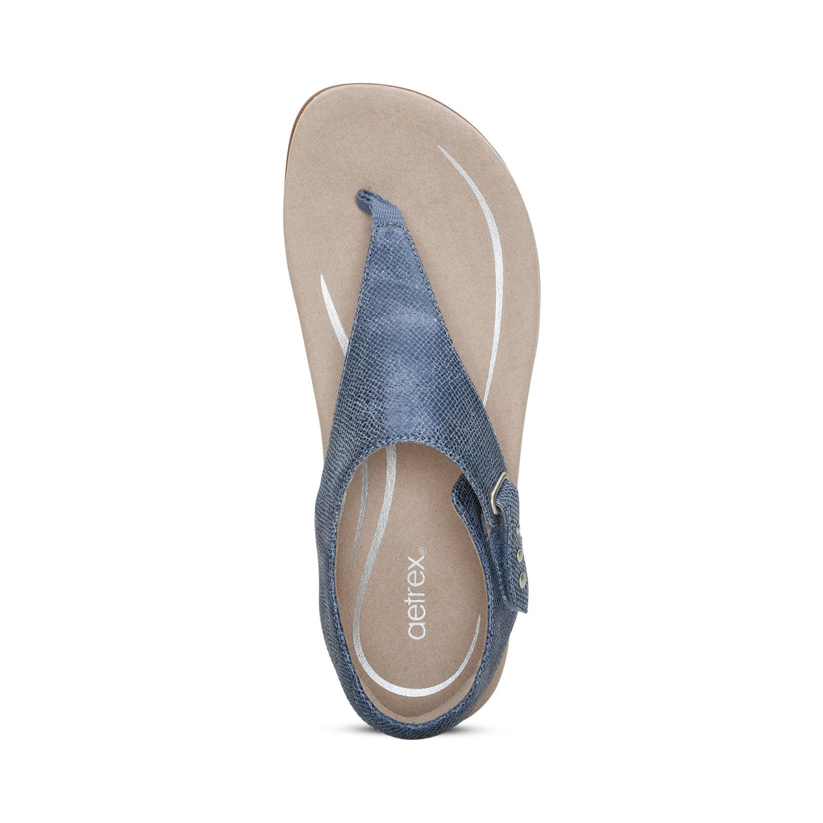 Ellie Adjustable Quarter Strap Thong Sandal - Navy