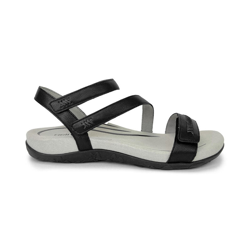 Gabby Adjustable Quarter Strap Sandal - Black