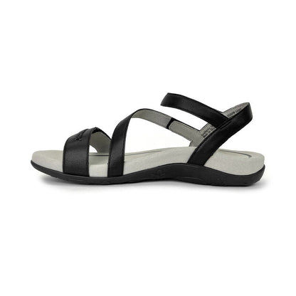 Gabby Adjustable Quarter Strap Sandal - Black
