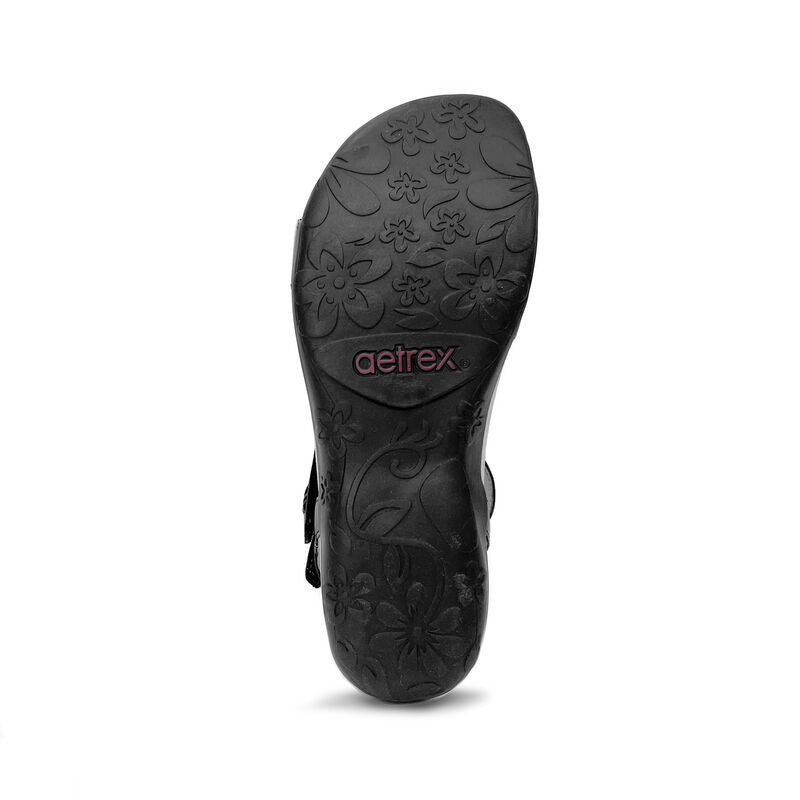 Gabby Adjustable Quarter Strap Sandal - Black