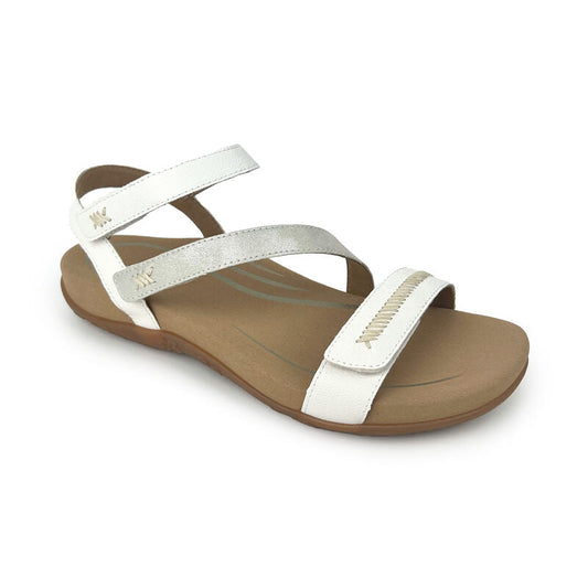 Gabby Adjustable Quarter Strap Sandal - White