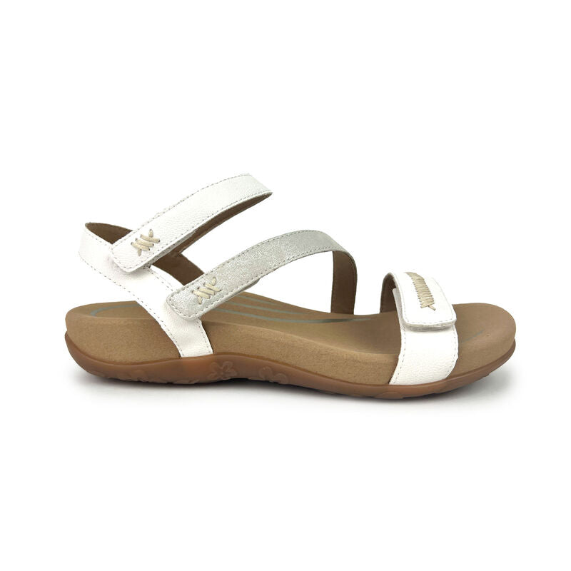 Gabby Adjustable Quarter Strap Sandal - White