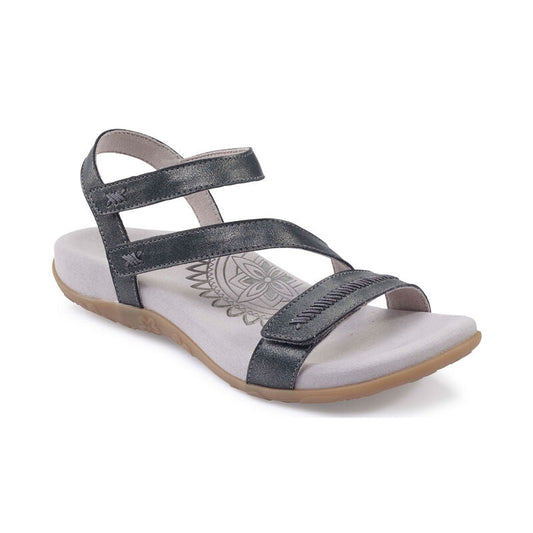 Gabby Adjustable Quarter Strap Sandal - Pewter