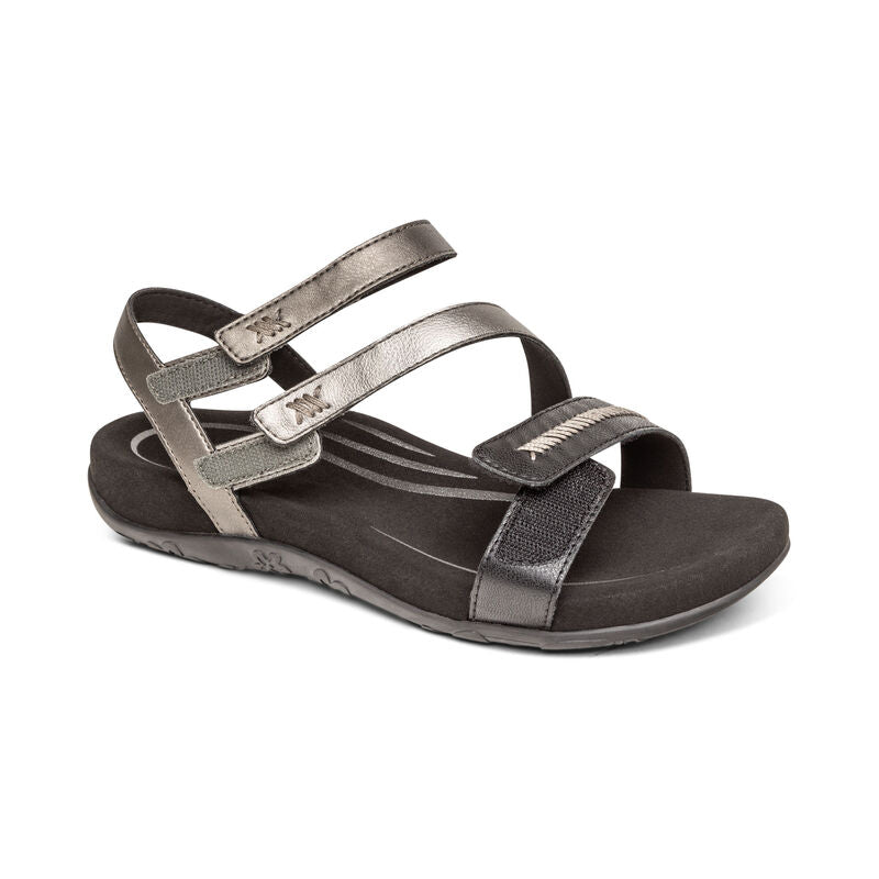 Gabby Adjustable Quarter Strap Sandal - Black Multi