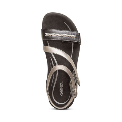 Gabby Adjustable Quarter Strap Sandal - Black Multi
