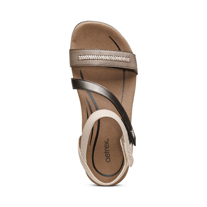 Gabby Adjustable Quarter Strap Sandal - Stone Multi