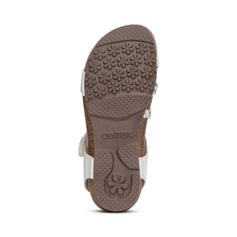 Jillian Braided Quarter Strap Sandal - White
