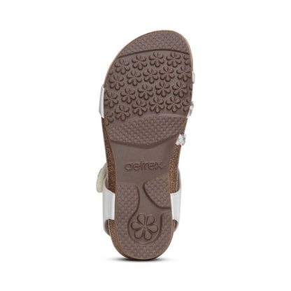 Jillian Braided Quarter Strap Sandal - White