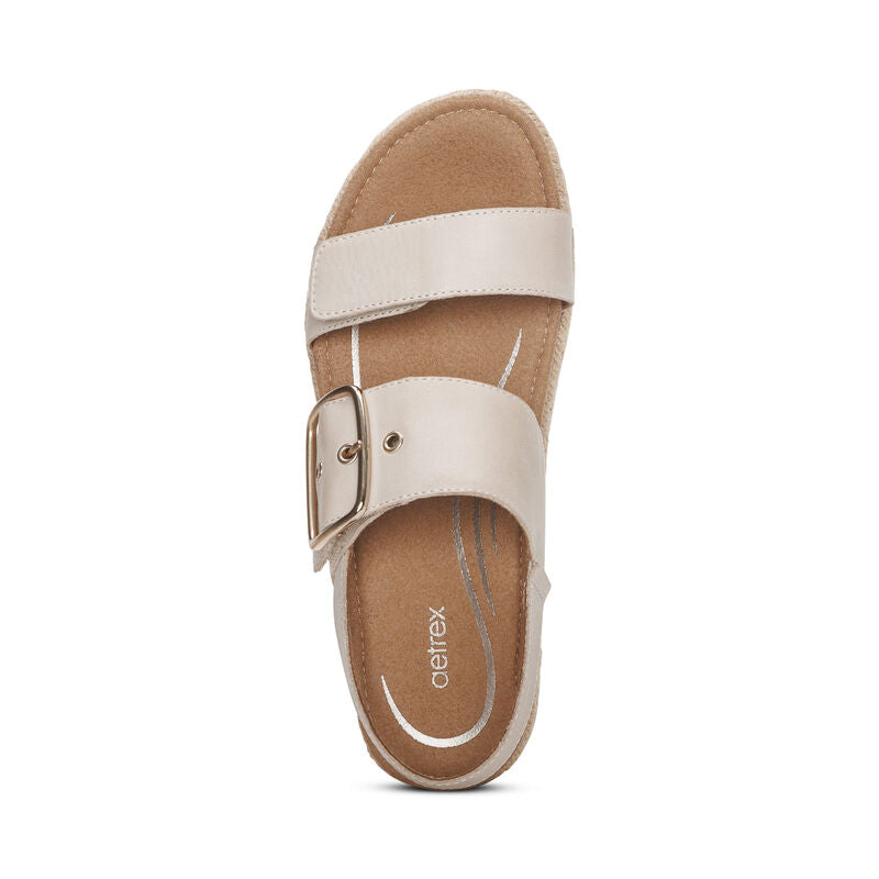 Vania Arch Support Platform Sandal - Cream