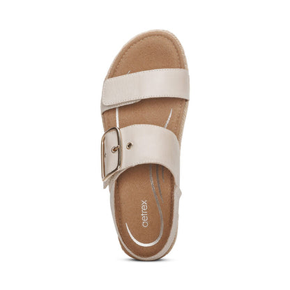 Vania Arch Support Platform Sandal - Cream